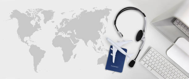 istock booking and search flight ticket air travel trip vacation concept, banner web template 860812960