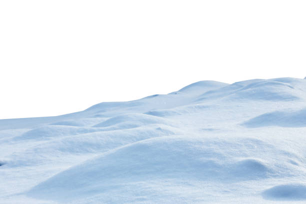 neve isolata su sfondo bianco - snowdrift foto e immagini stock