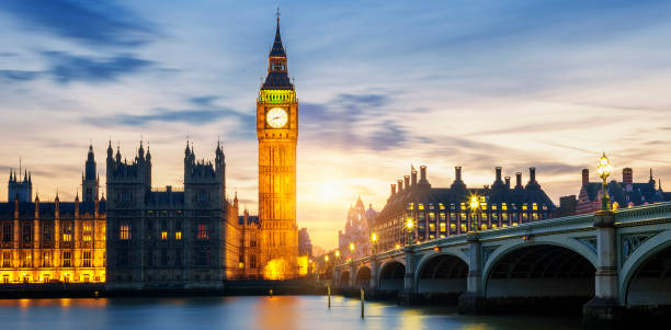 istock Big Ben clock tower in London at sunset 860817942