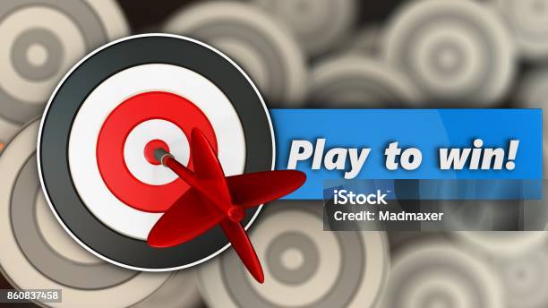 Target. Sign Game 3d Target With Play To Win Sign Stock Photo - Download Image Now ...