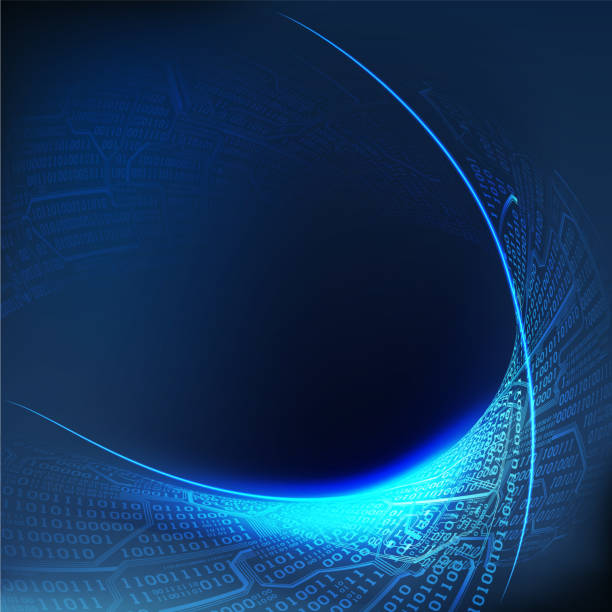 istock Abstract digital background with light lines, waves, the concept of virtual space of technologies of the future 860841378