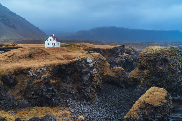 istock Isolated house in mountains in Iceland 860844414