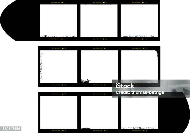 Medium Format Film Strip Picture Frames Stock Illustration - Download Image Now - Camera Film, Border - Frame, Photographic Print