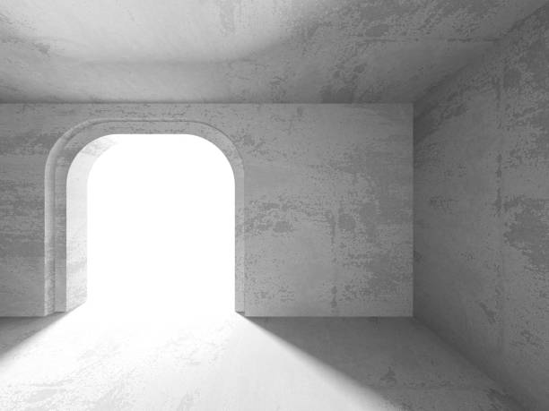 istock Dark basement empty room interior. Concrete walls 860850944
