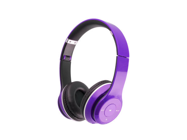 Purple Headphones Isolated On A White Background Stock Photo - Download  Image Now - Purple, Headphones, Cut Out - iStock