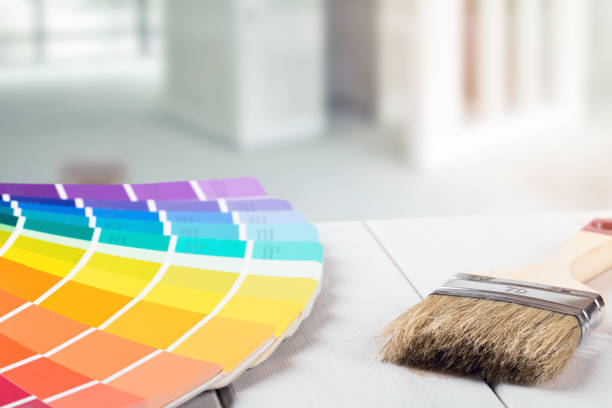 seleccionar color de pintura para el hogar diseño de interiores - color wheel colors color image color swatch fotografías e imágenes de stock