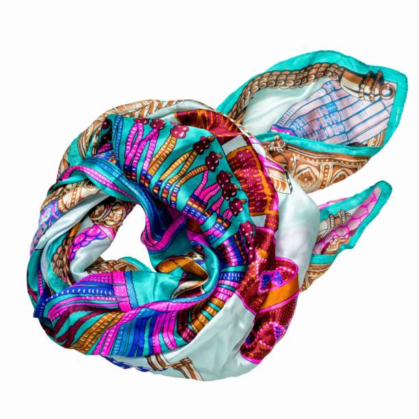 istock bright multicolored silk neckerchief isolated on white background 860866292