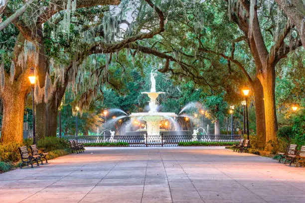 Savannah, Georgia, USA at Forsyth Park.