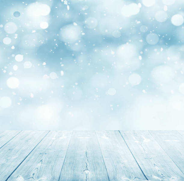 istock Christmas background with wooden table 860870394