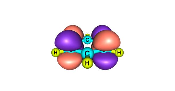 orbitale moléculaire du benzène isolé sur blanc - lumo photos et images de collection