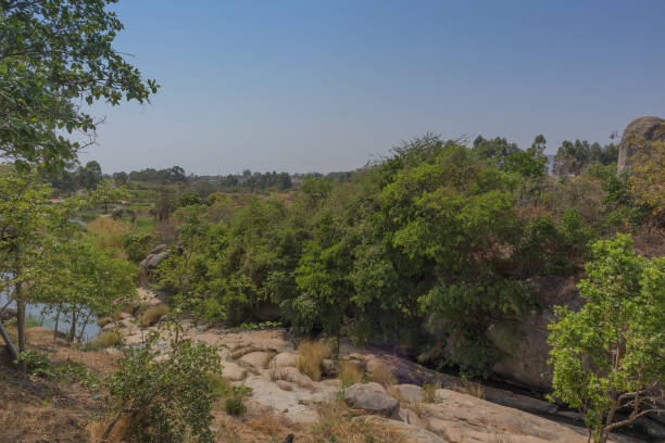 istock fluent river with rocks and vegetation in Africa. Lubango. Angola. 860874394