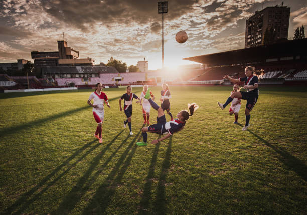 istock Bicycle kick on a soccer match at sunset! 860880072