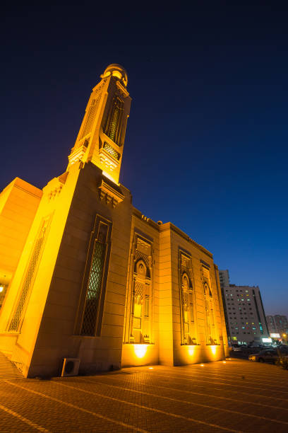 Al Noor Mosque in Sharjah at night