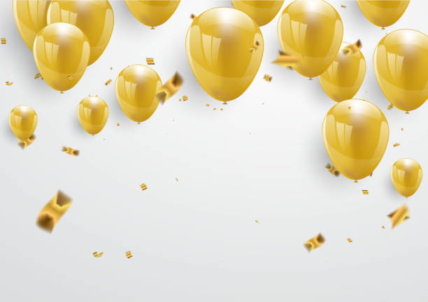 istock Celebration party banner with Gold balloons background. Vector illustration. 860889736