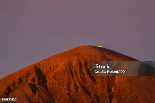 Sunrise Reflected Onto Chapel On Top Of Croagh Patrick Stock Photo - Download Image Now