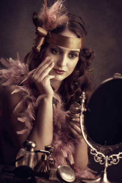 istock Young woman powdering face 860898388