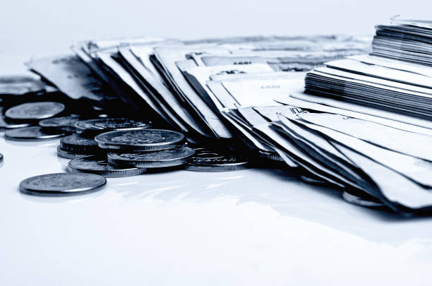 istock Russian money in black and white. 860910888