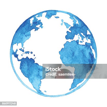 istock Watercolor Blue Earth 860911248