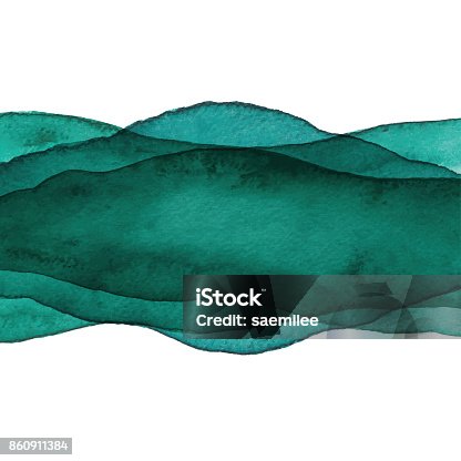 istock Watercolor Green Flow Background 860911384