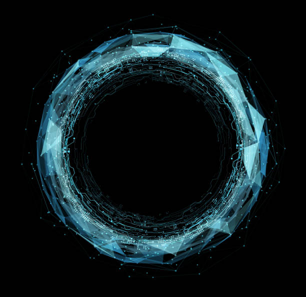 Power Circle Hologram Abstraction of triangles
