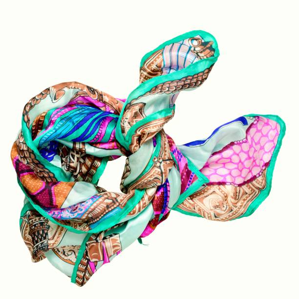 istock bright multicolored silk neckerchief isolated on white background 860918662