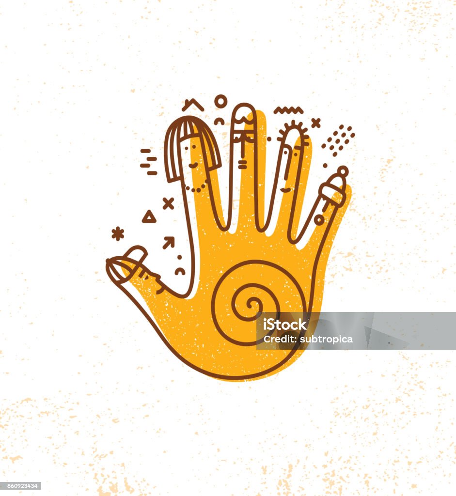 Hand Vector Abstract Hand Print Vector Design Element Stock Illustration - Download Image ...
