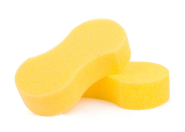 istock Micro sponge for cleaning and washing car isolated on white background 860932524