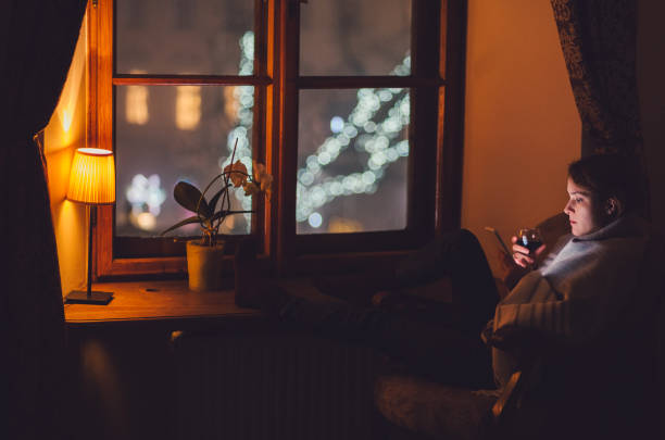istock Young woman spending Christmas at home 860932946