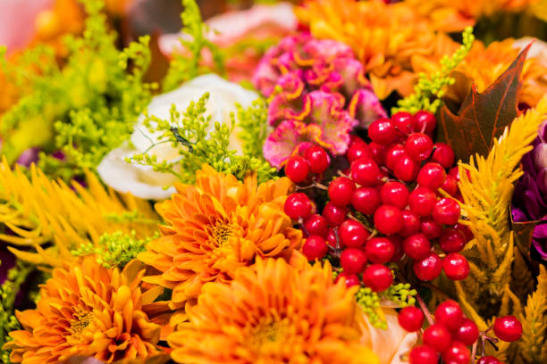istock Bouquet from various colors with currant fruits. 860936898