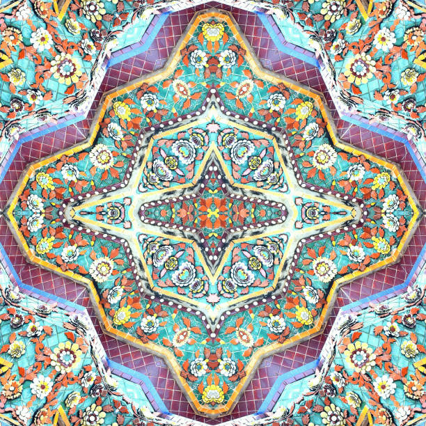 istock surface Moroccan ceramic abstract background textures,kaleidoscope Photo technique 860944068
