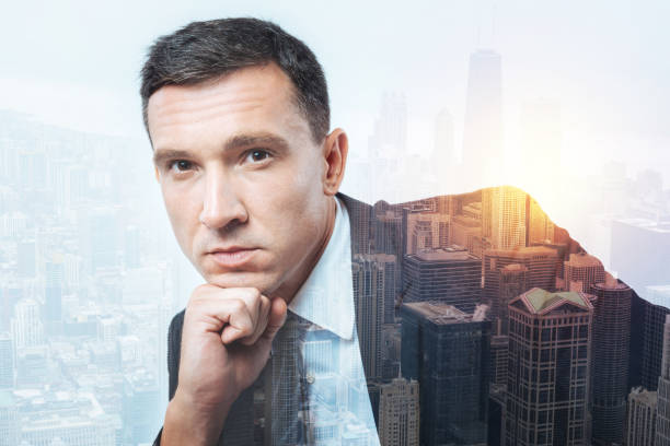 istock Calm man looking straight in front of him 860946920