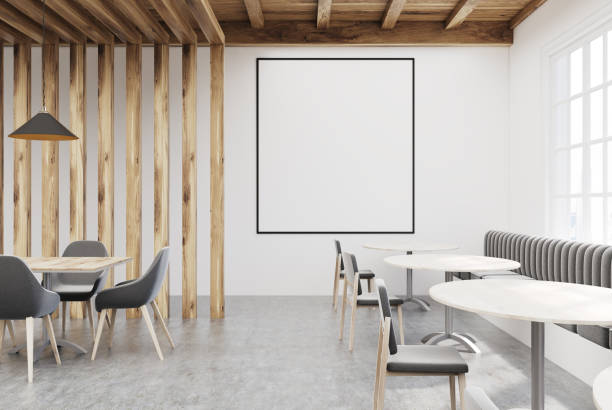 istock White and wooden cafe, poster 860954980