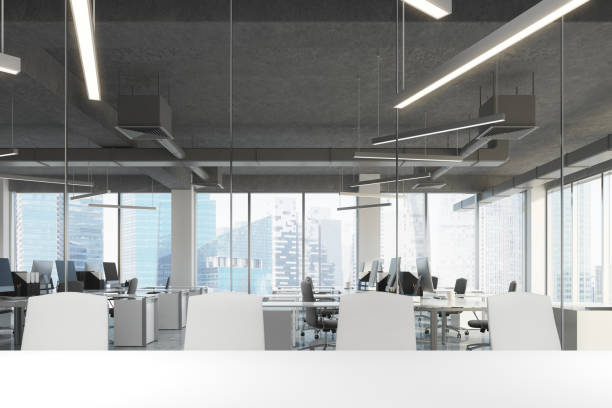 istock Glass meeting room interior 860957270