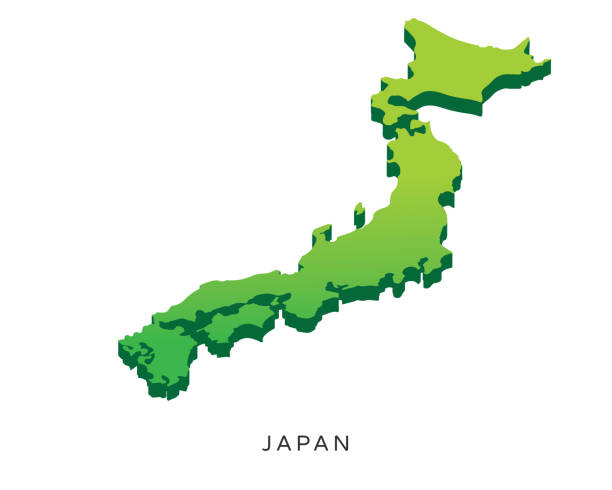 ilustrações de stock, clip art, desenhos animados e ícones de modern japan isometric 3d country map illustration - japan map tokyo prefecture world map