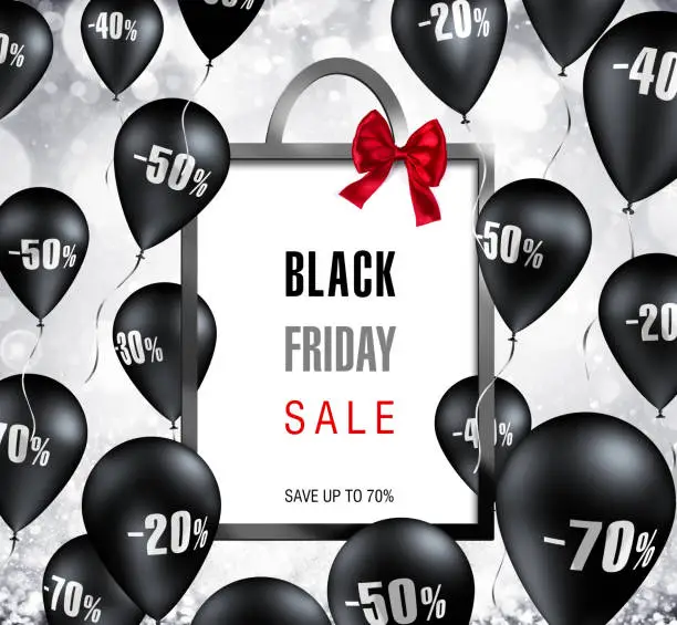 Black Balloons With Percentage Sign
