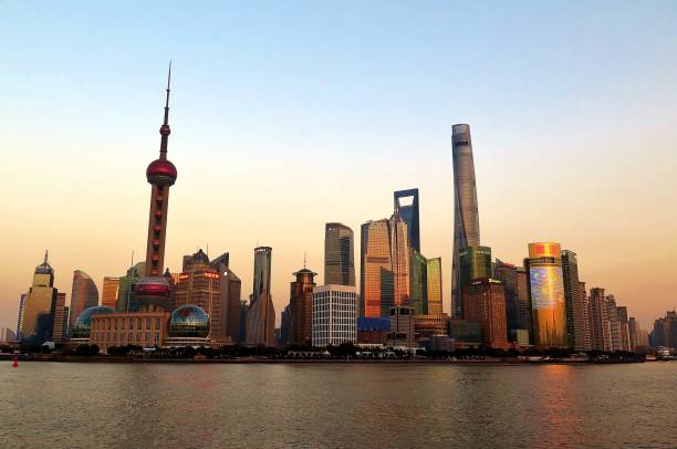 Shanghai Twilight Skyline stock photo