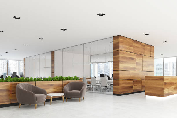 istock Gray armchair waiting area and reception 860966084