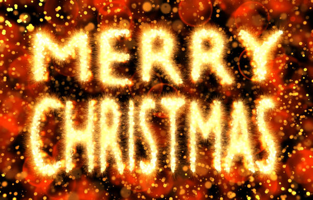 istock Merry Christmas text made of bokehs with sparks, bokehs background 860966306