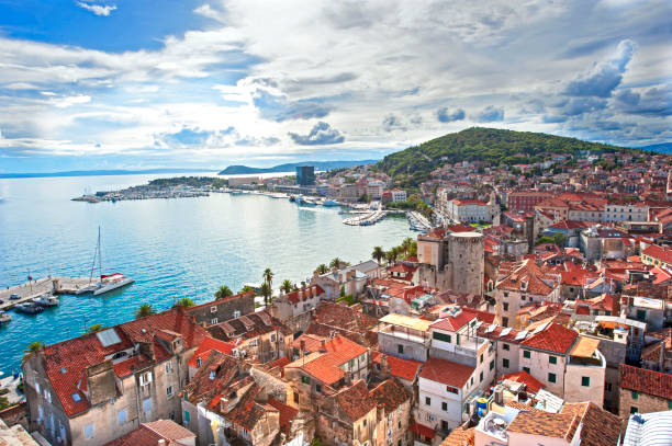 Split skyline View from the Split cathedral split croatia stock pictures, royalty-free photos & images