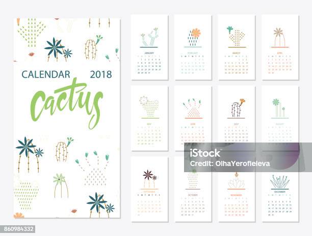 Calendar 2018 Template Stock Illustration - Download Image Now - 2018, Abstract, April