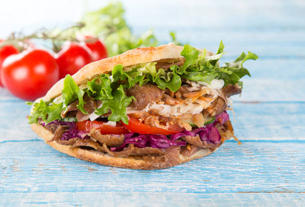 istock Close up of kebab sandwich 860984880
