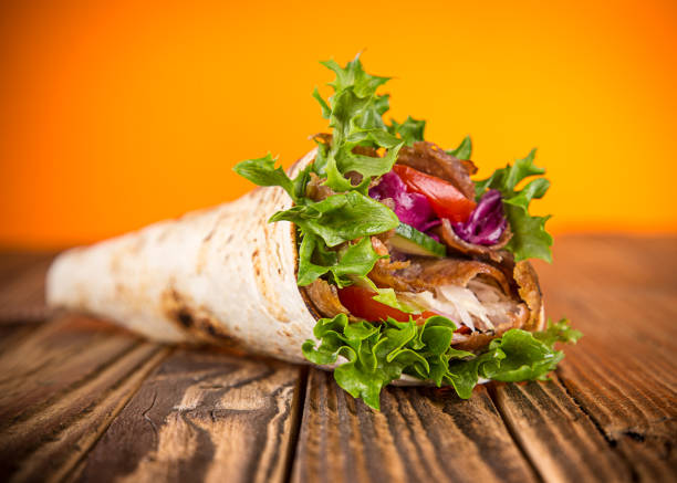 Beef Taco isolated on white (excluding the shadow)
