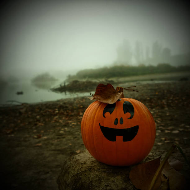 istock Jack O'Lantern in an autumn nature 860985940