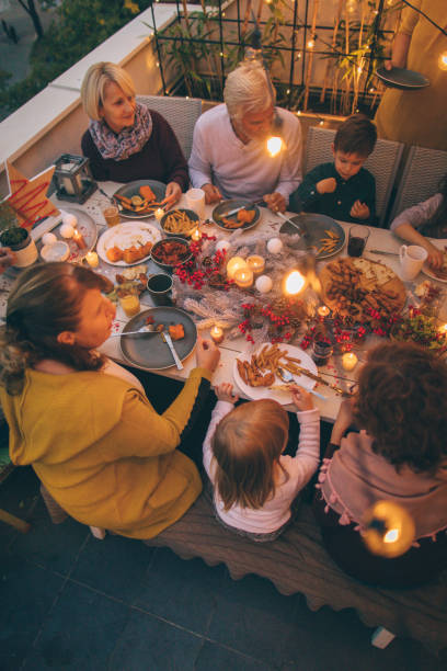 istock Multi-generation family at a dinner party 860986224