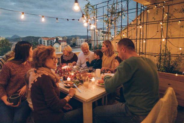 istock Thanksgiving dinner with family 860990454
