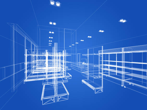 istock sketch design of supermarket ,3d  rendering 860991180