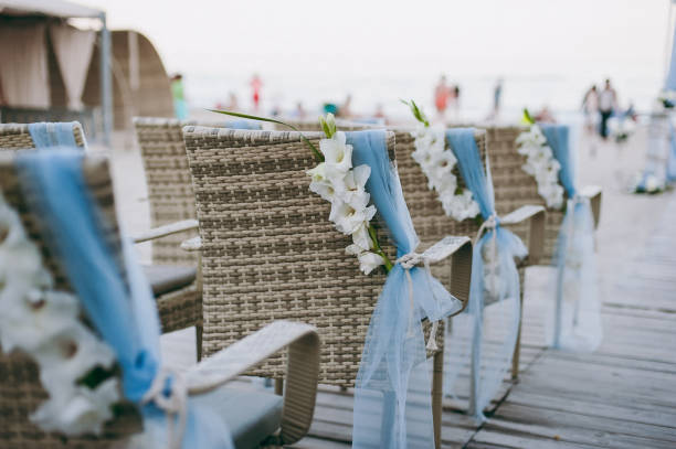istock Decoration of chairs at the wedding 860991982