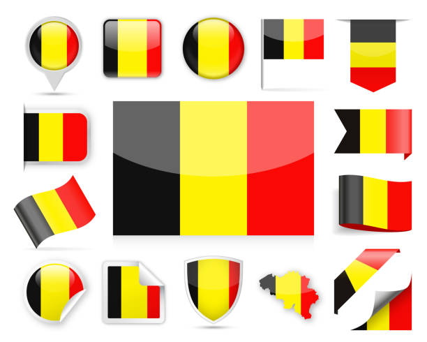 ilustraciones, imágenes clip art, dibujos animados e iconos de stock de 18 - china - conjunto plaza - belgium belgian flag flag shield