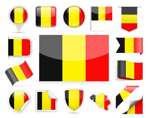 18 - chiny - set square - belgium belgian flag flag shield stock illustrations