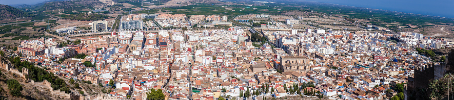 Panoramic view of Sagunto town. Comunidad Autonoma de Valencia-Spain